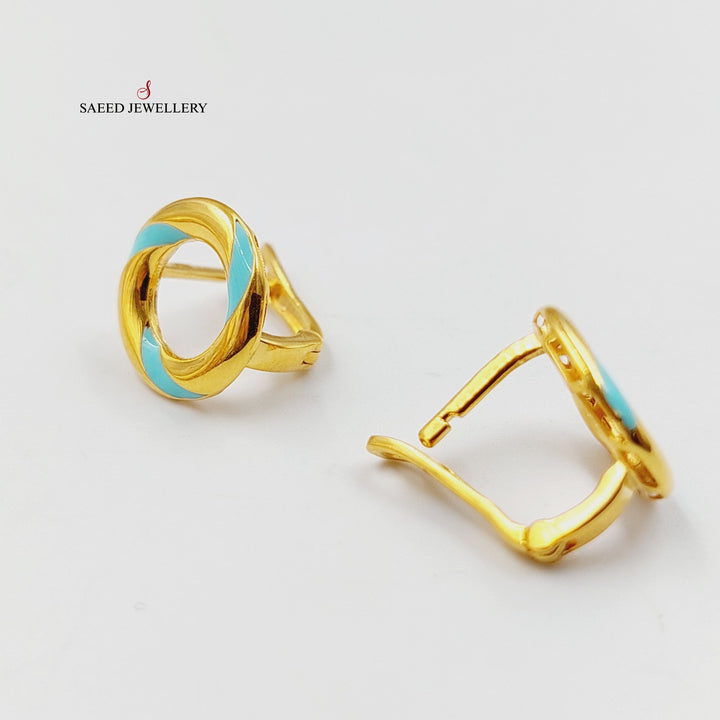 21K Gold Enameled Paperclip Set by Saeed Jewelry - Image 6