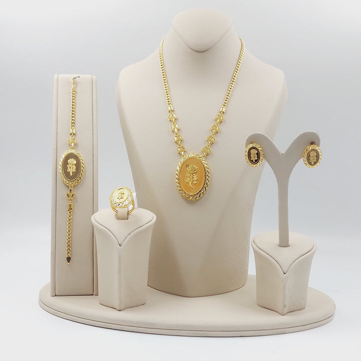 Leaf Ounce Set Made of 21K Gold by Saeed Jewelry 