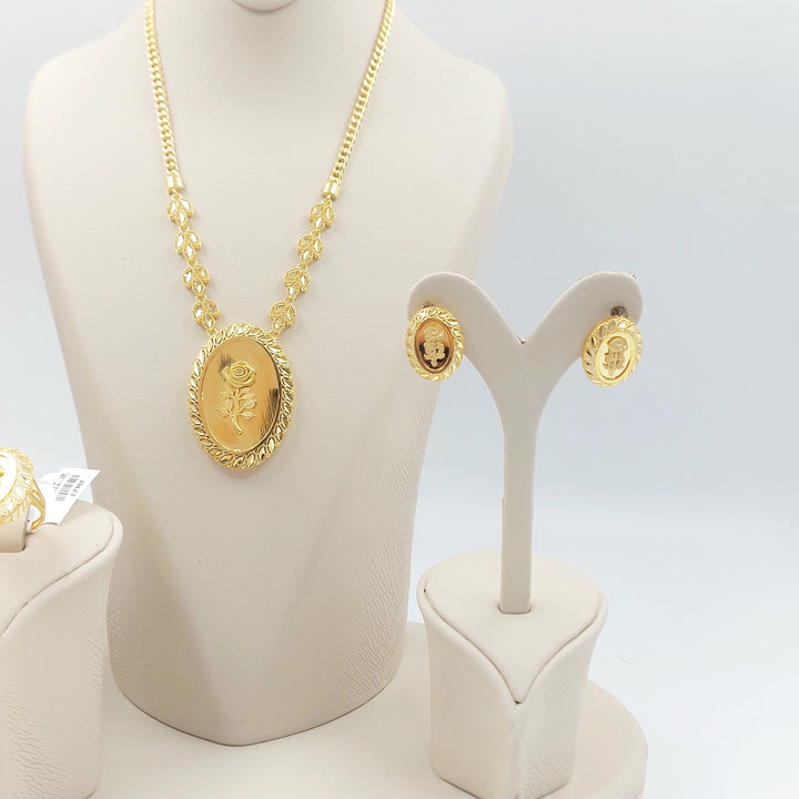 Leaf Ounce Set Made of 21K Gold by Saeed Jewelry 