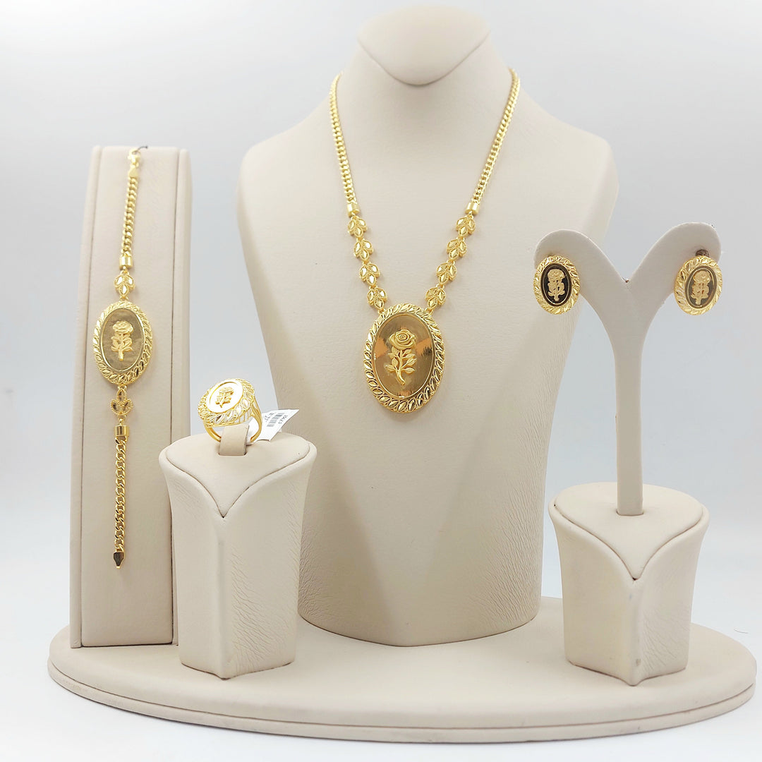 Leaf Ounce Set Made of 21K Gold by Saeed Jewelry 