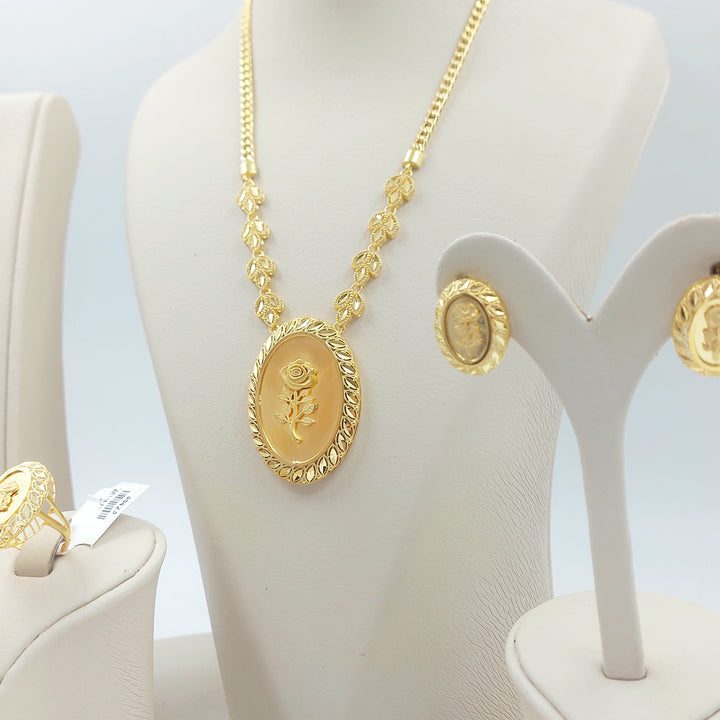 Leaf Ounce Set Made of 21K Gold by Saeed Jewelry 