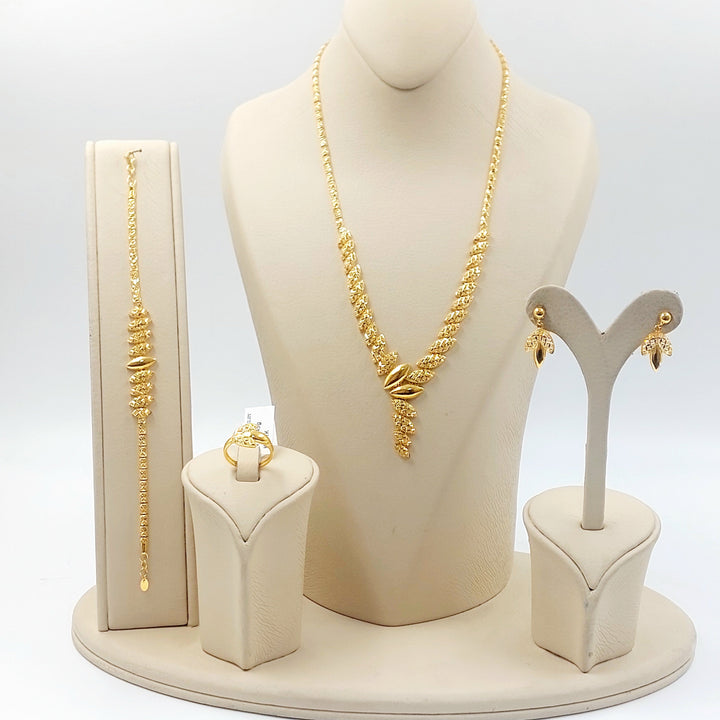 Plain Engraved Set Made of 21K Gold by Saeed Jewelry 