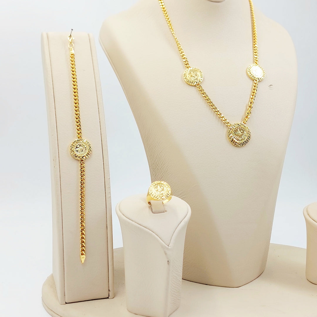 Rashadi Cuban Links Set Made of 21K Gold by Saeed Jewelry 