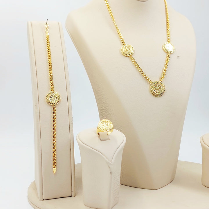 Rashadi Cuban Links Set Made of 21K Gold by Saeed Jewelry 