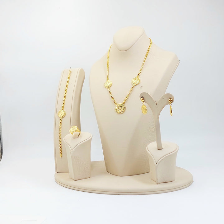 Rashadi Cuban Links Set Made of 21K Gold by Saeed Jewelry 