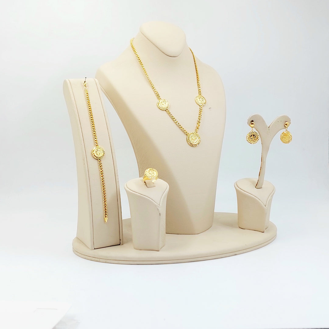 Rashadi Cuban Links Set Made of 21K Gold by Saeed Jewelry 