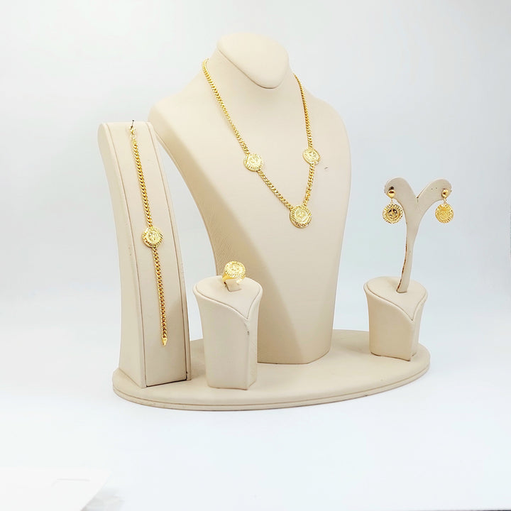Rashadi Cuban Links Set Made of 21K Gold by Saeed Jewelry 