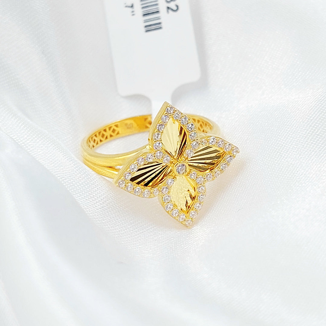 21K طقم وردة مرصع-مجوهرات الشيخ سعيد-Saeed Jewelry 