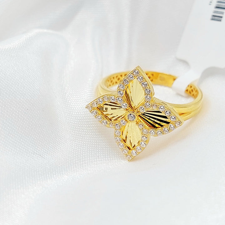 21K طقم وردة مرصع-مجوهرات الشيخ سعيد-Saeed Jewelry 