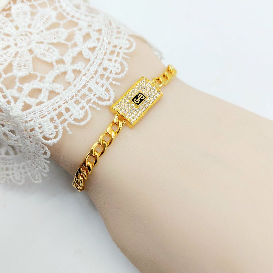 21K طقم جنزير مرصع-مجوهرات الشيخ سعيد-Saeed Jewelry 