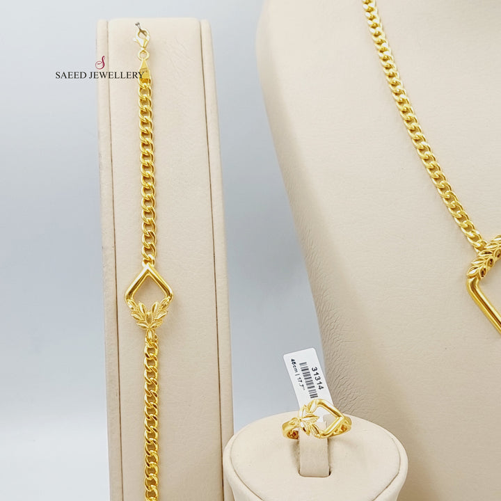 21K Gold Deluxe Cuban Links Set by Saeed Jewelry - Image 4