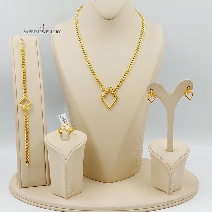 21K Gold Deluxe Cuban Links Set by Saeed Jewelry - Image 1