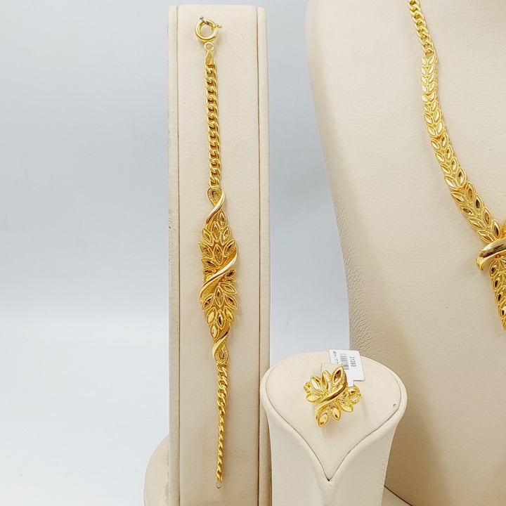 21K Gold Deluxe Leaf Set by Saeed Jewelry - Image 4