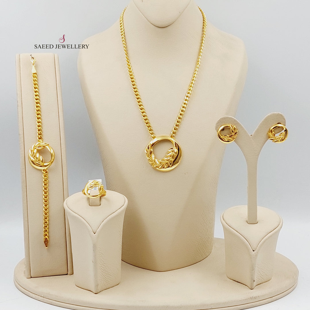 21K Gold Deluxe Leaf Set by Saeed Jewelry - Image 1