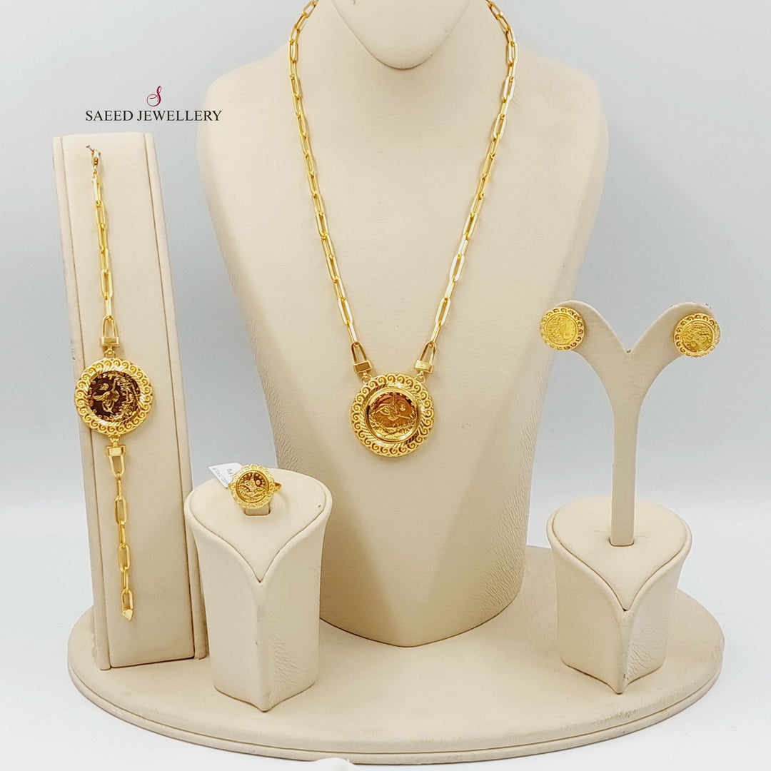 21K Gold Paperclip Rashadi Liras Set by Saeed Jewelry - Image 1