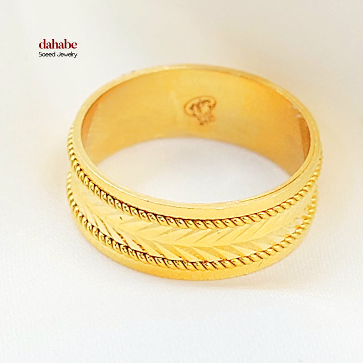 CNC Arrow Wedding Ring Made of 21K Gold by Saeed Jewelry 