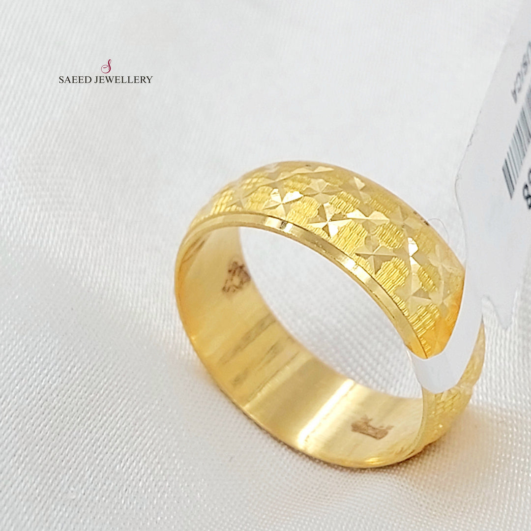 CNC Rhombus Wedding Ring Made of 21K Gold by Saeed Jewelry 