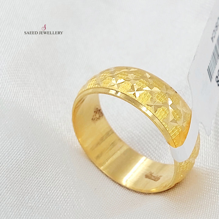 CNC Rhombus Wedding Ring Made of 21K Gold by Saeed Jewelry 