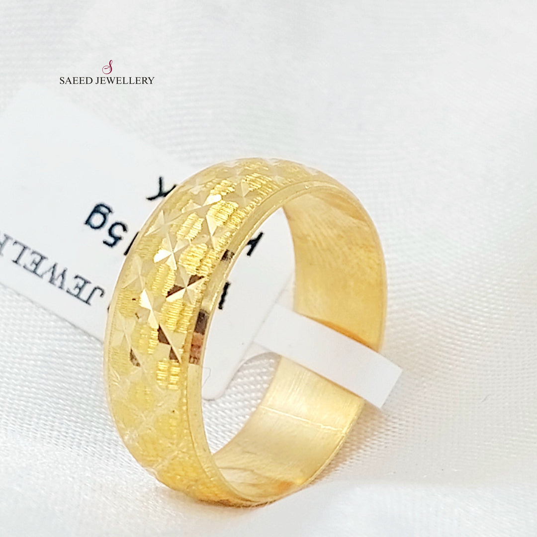 CNC Rhombus Wedding Ring Made of 21K Gold by Saeed Jewelry 
