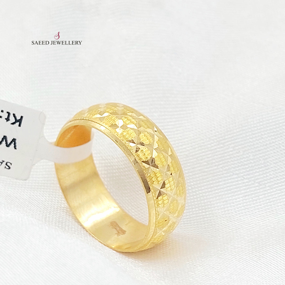 CNC Rhombus Wedding Ring Made of 21K Gold by Saeed Jewelry 