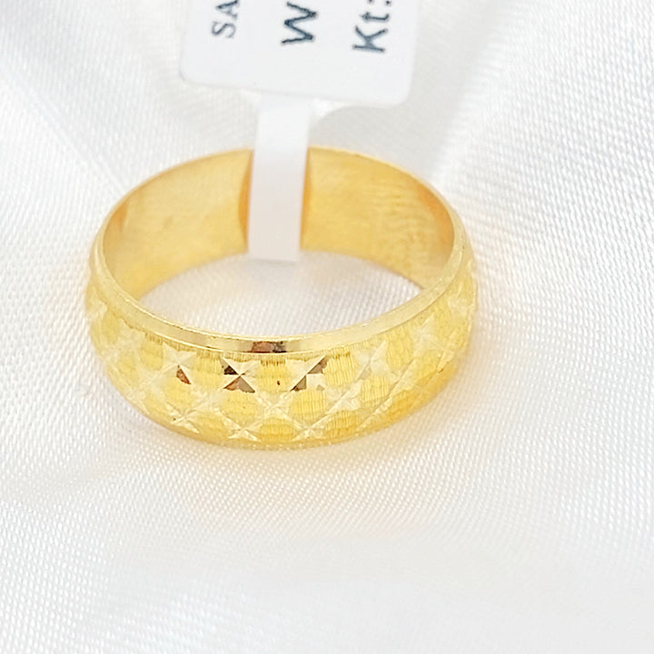 CNC Rhombus Wedding Ring Made of 21K Gold by Saeed Jewelry 