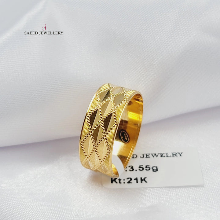 CNC Wedding Ring Made of 21K Gold by Saeed Jewelry 