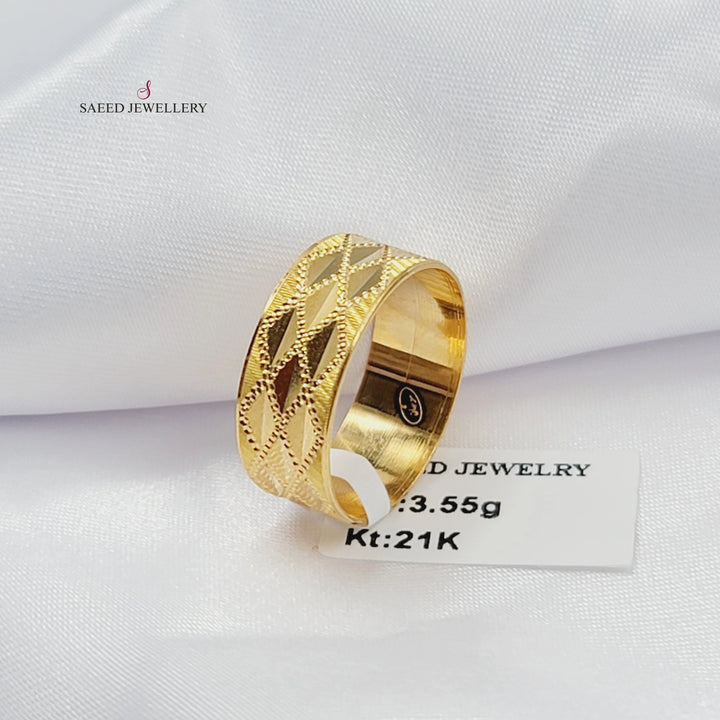 CNC Wedding Ring Made of 21K Gold by Saeed Jewelry 