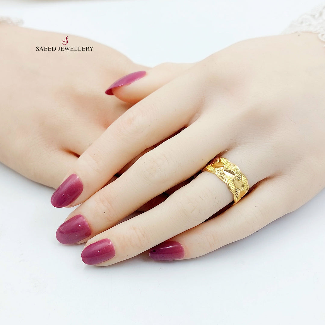 CNC Wedding Ring Made of 21K Gold by Saeed Jewelry 