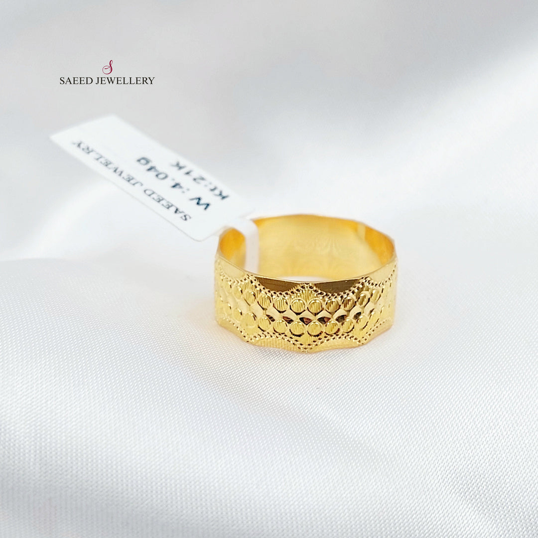 CNC Wedding Ring Made of 21K Gold by Saeed Jewelry 