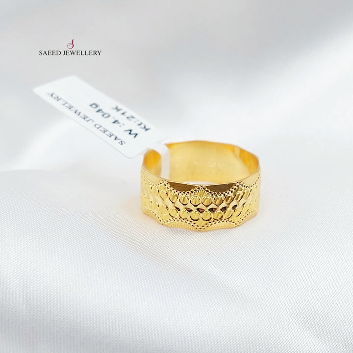 CNC Wedding Ring Made of 21K Gold by Saeed Jewelry 