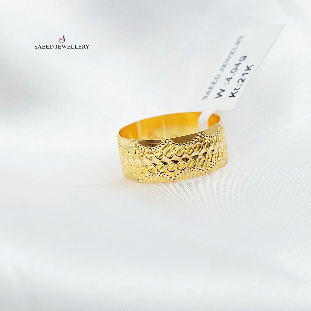 CNC Wedding Ring Made of 21K Gold by Saeed Jewelry 