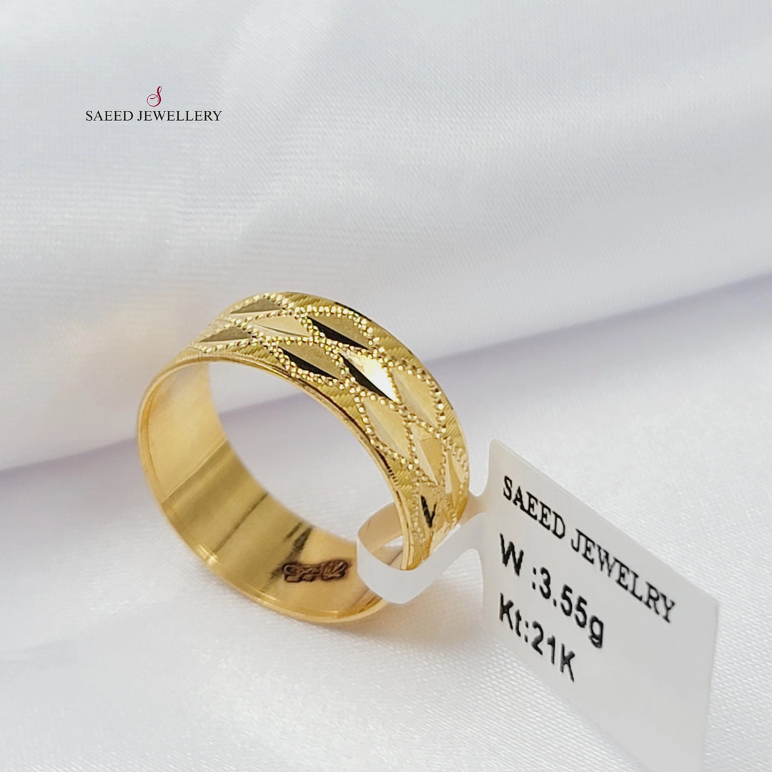 CNC Wedding Ring Made of 21K Gold by Saeed Jewelry 