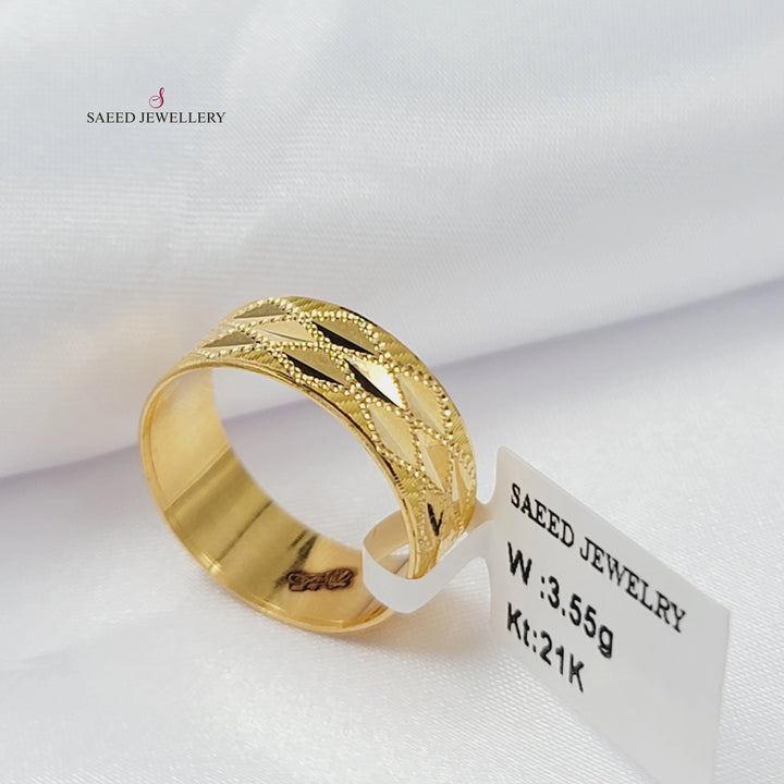 CNC Wedding Ring Made of 21K Gold by Saeed Jewelry 