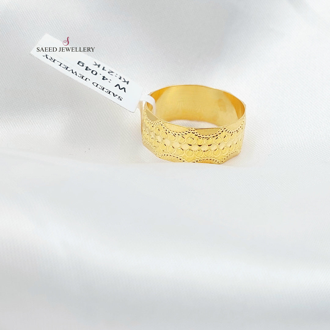 CNC Wedding Ring Made of 21K Gold by Saeed Jewelry 