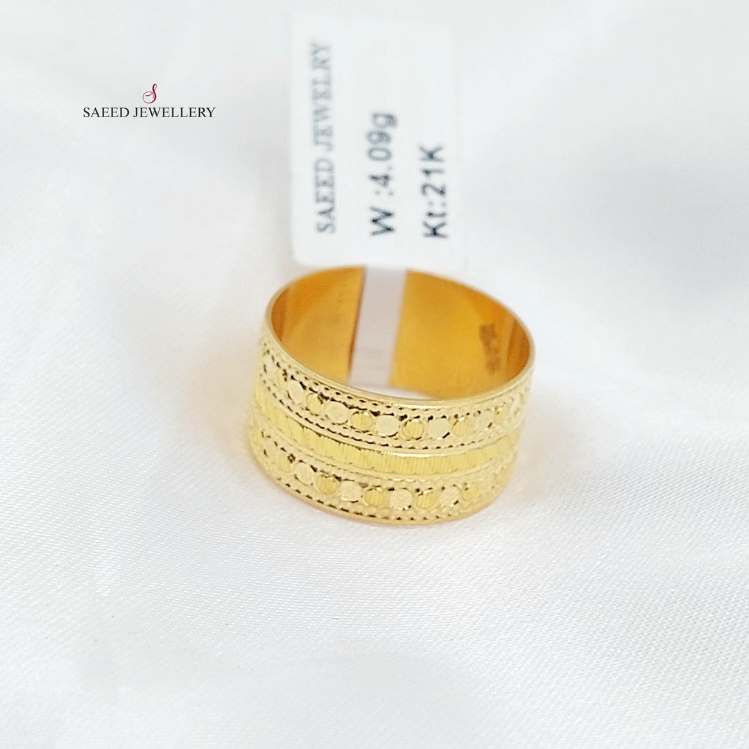 CNC Wedding Ring Made of 21K Gold by Saeed Jewelry 