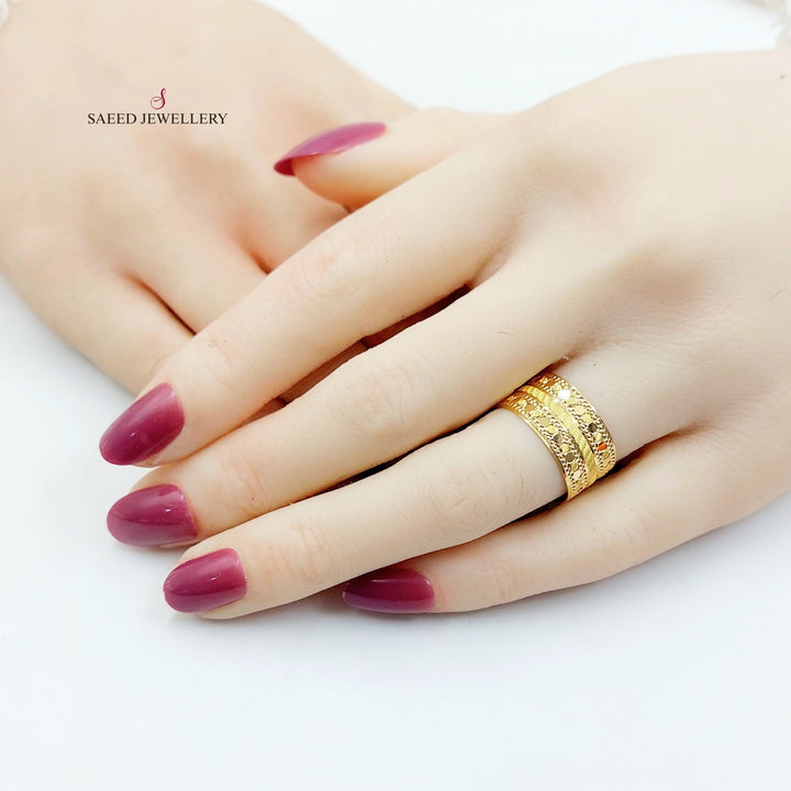 CNC Wedding Ring Made of 21K Gold by Saeed Jewelry 