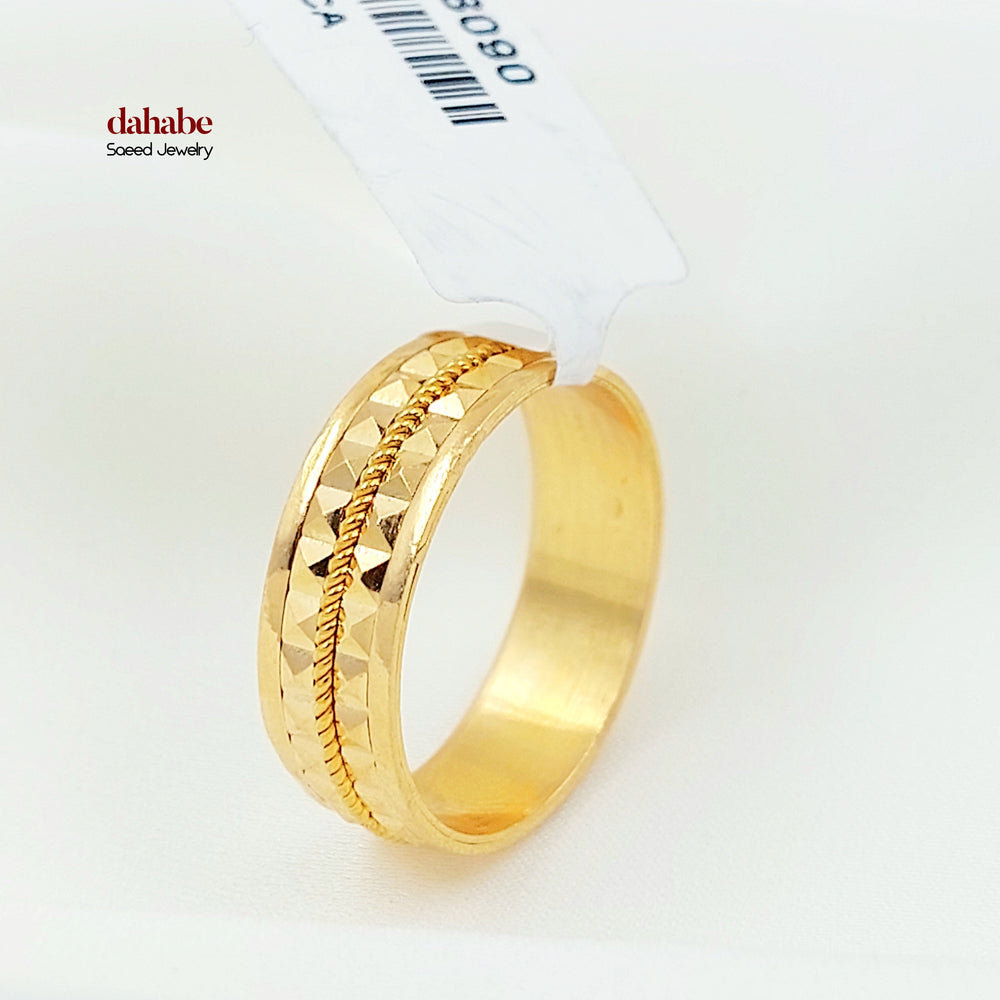 Deluxe CNC Wedding Ring Made of 21K Gold by Saeed Jewelry 
