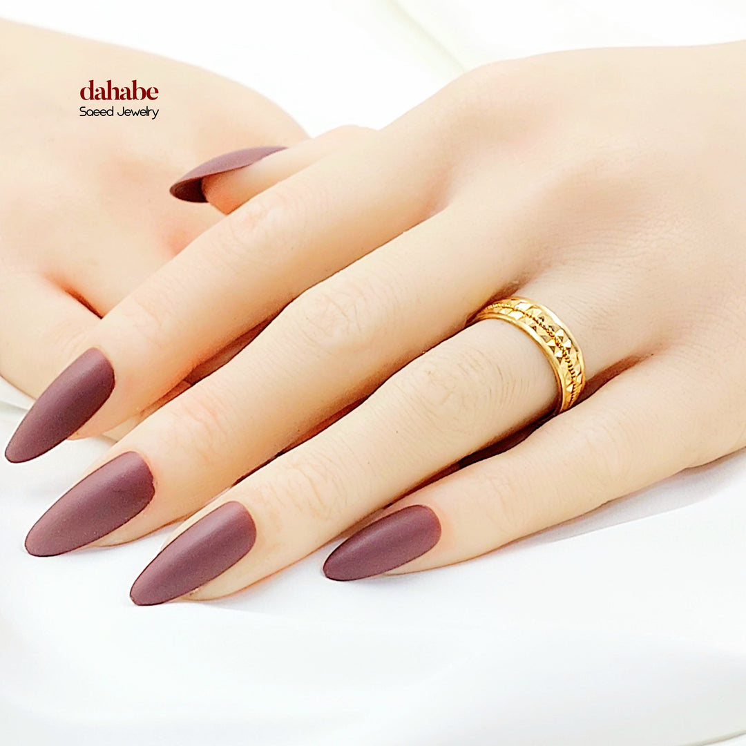 Deluxe CNC Wedding Ring Made of 21K Gold by Saeed Jewelry 