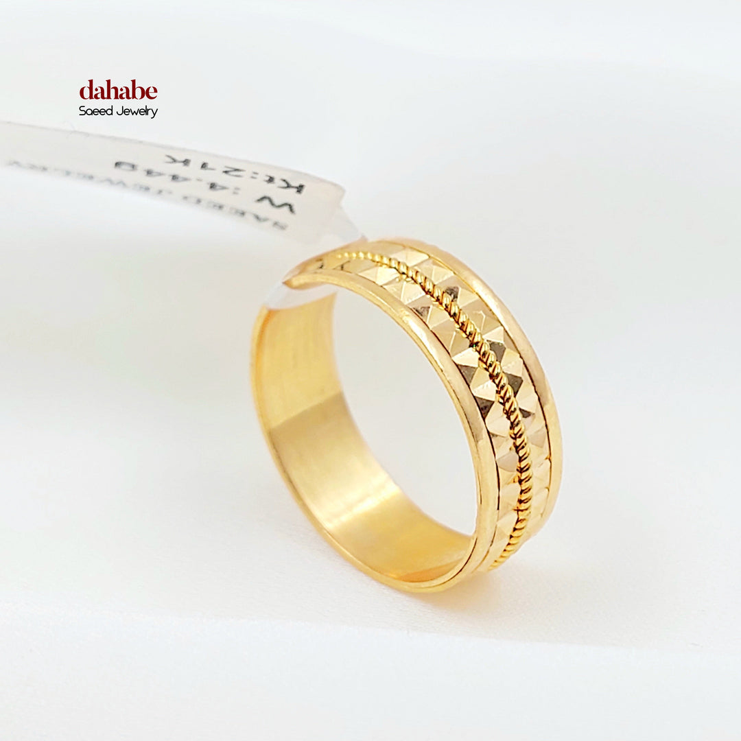 Deluxe CNC Wedding Ring Made of 21K Gold by Saeed Jewelry 