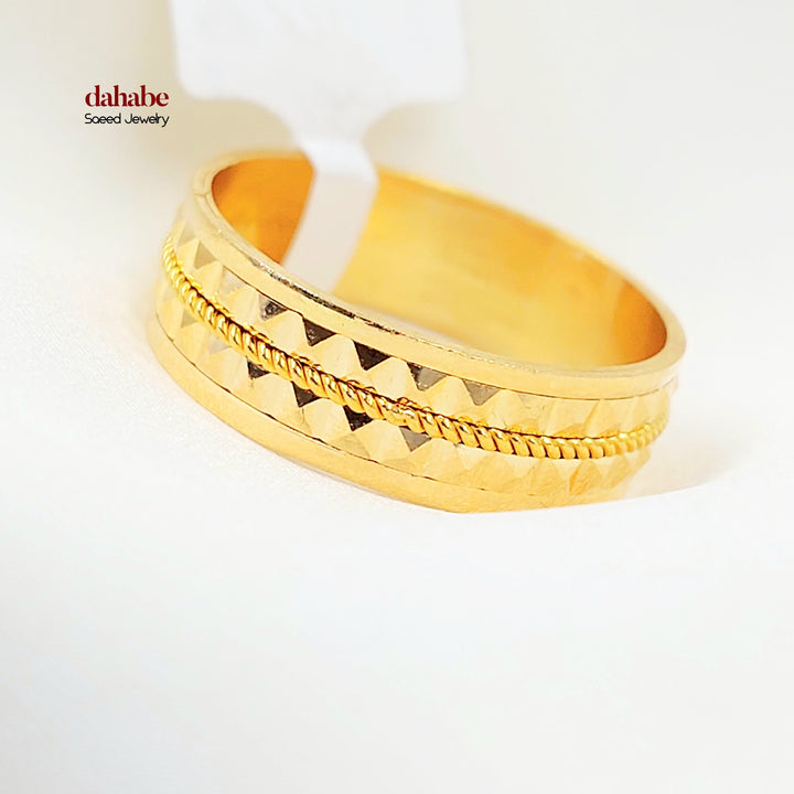 Deluxe CNC Wedding Ring Made of 21K Gold by Saeed Jewelry 