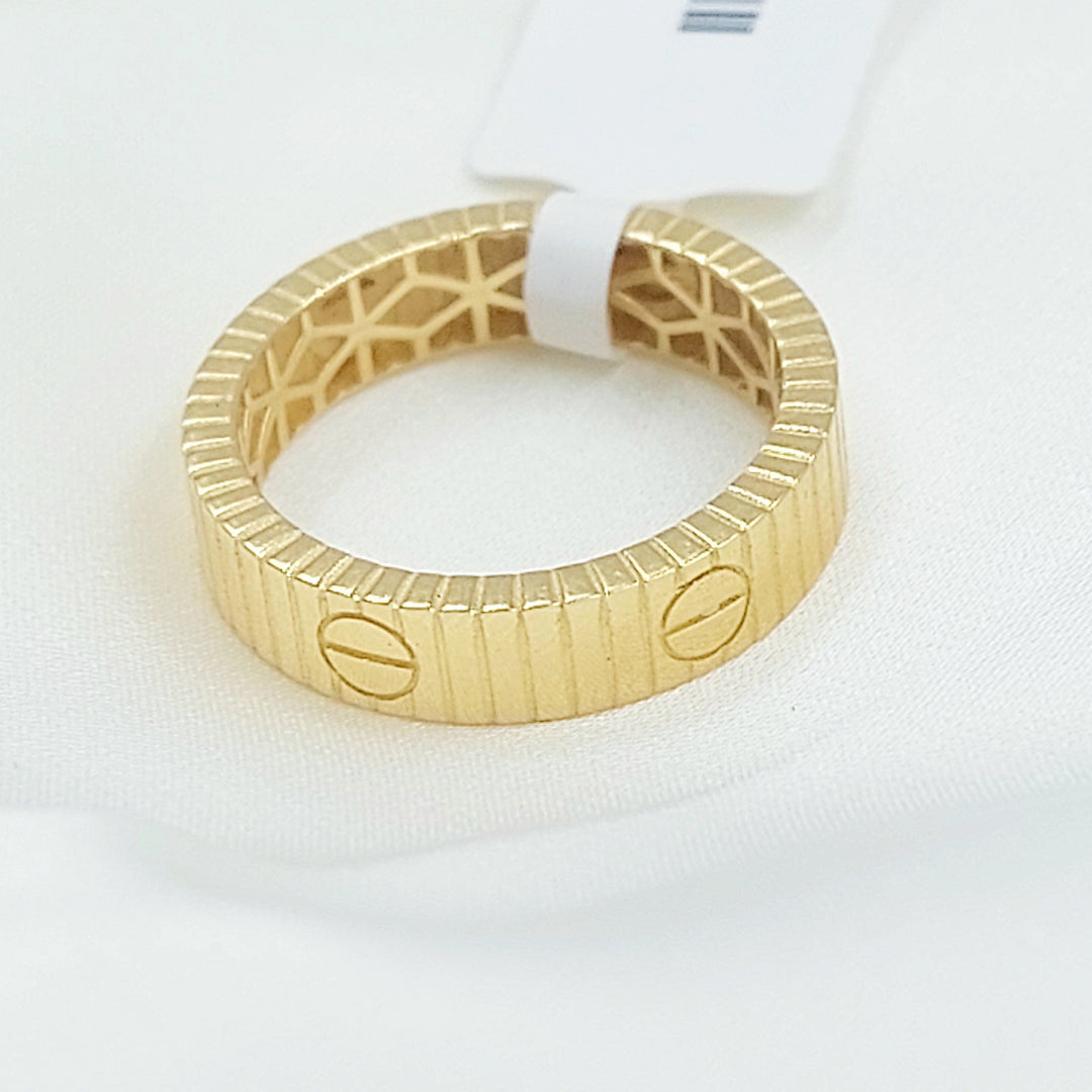 Deluxe Figaro Wedding Ring Made of 21K Gold by Saeed Jewelry 