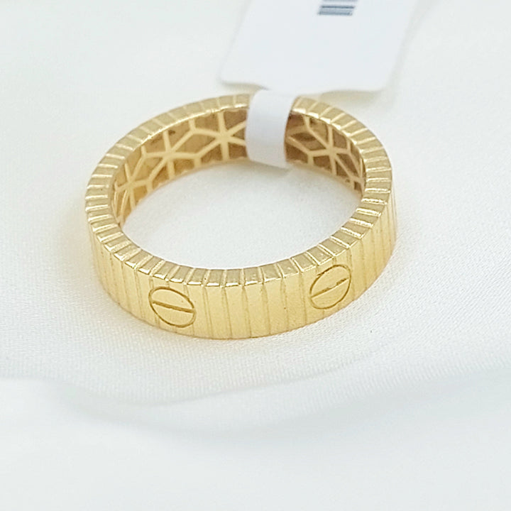 Deluxe Figaro Wedding Ring Made of 21K Gold by Saeed Jewelry 