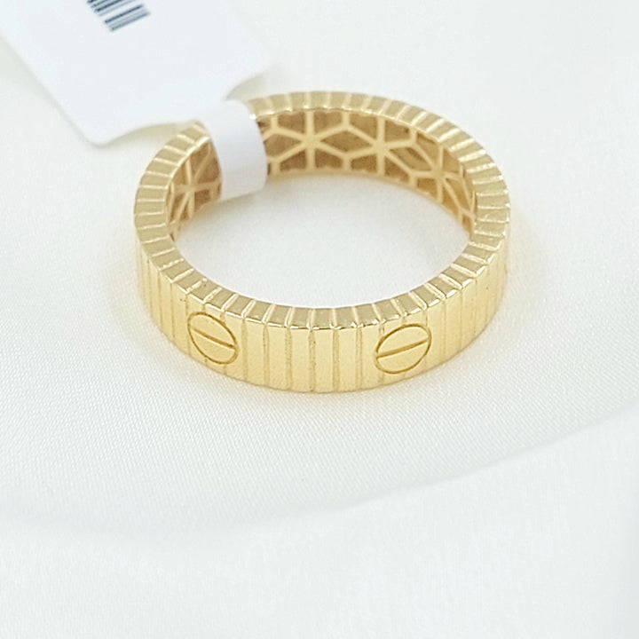 Deluxe Figaro Wedding Ring Made of 21K Gold by Saeed Jewelry 