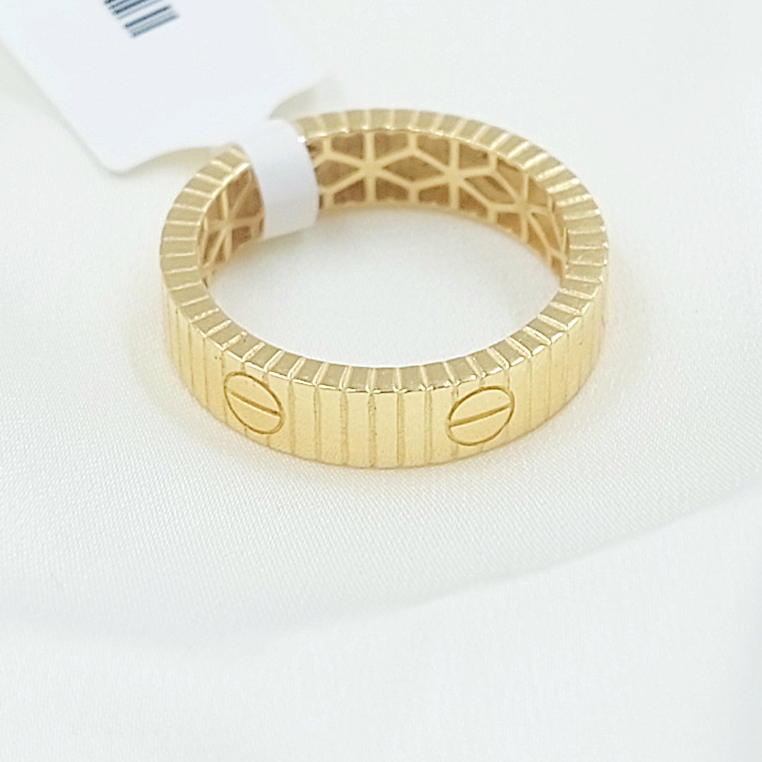 Deluxe Figaro Wedding Ring Made of 21K Gold by Saeed Jewelry 
