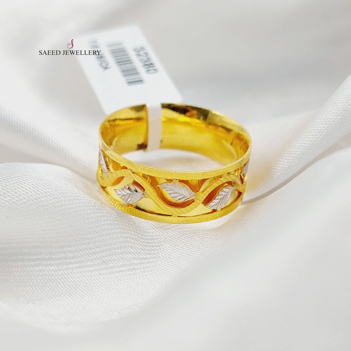 21K Gold Deluxe Leaf Wedding Ring by Saeed Jewelry - Image 1