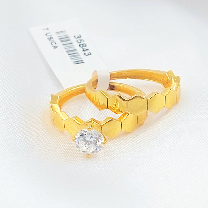 Deluxe Twins Wedding Ring Made of 21K Gold by Saeed Jewelry 