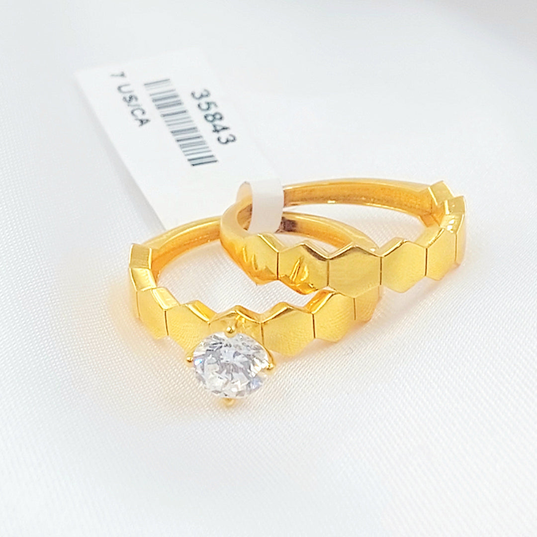 Deluxe Twins Wedding Ring Made of 21K Gold by Saeed Jewelry 