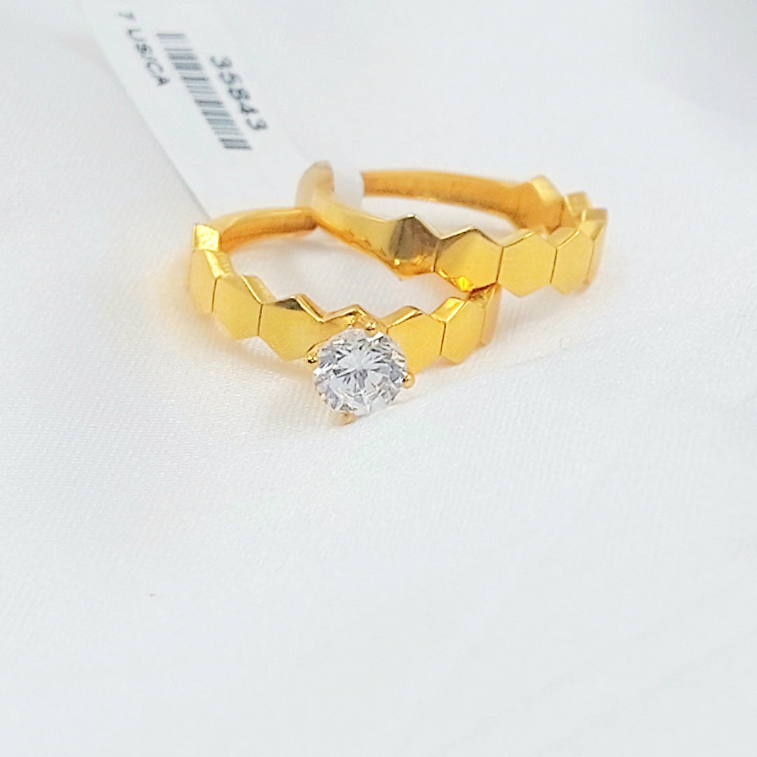 Deluxe Twins Wedding Ring Made of 21K Gold by Saeed Jewelry 