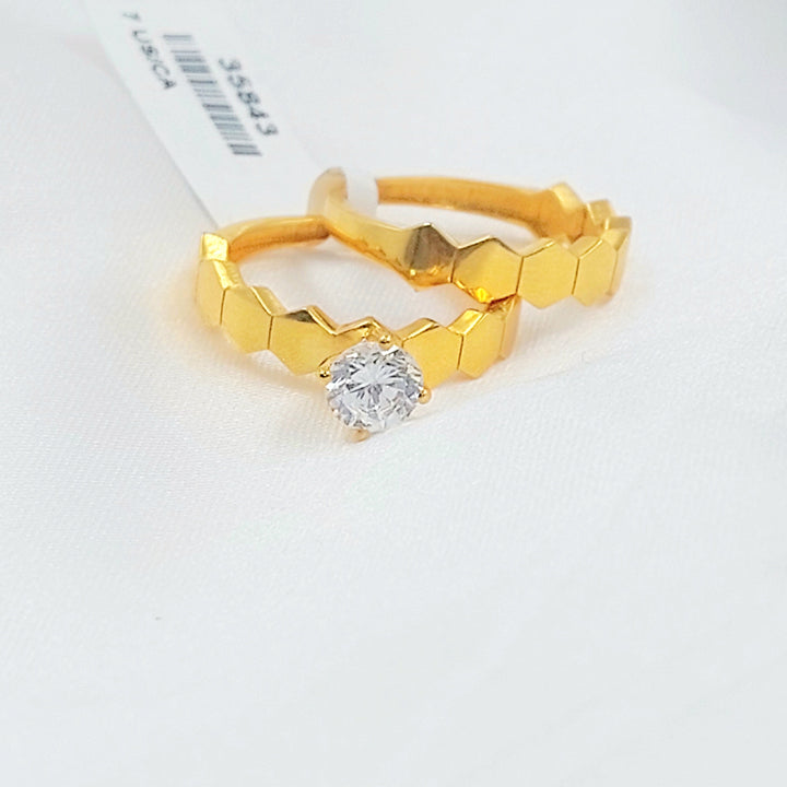 Deluxe Twins Wedding Ring Made of 21K Gold by Saeed Jewelry 