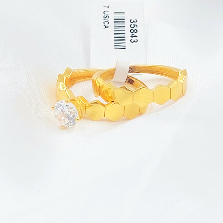 Deluxe Twins Wedding Ring Made of 21K Gold by Saeed Jewelry 